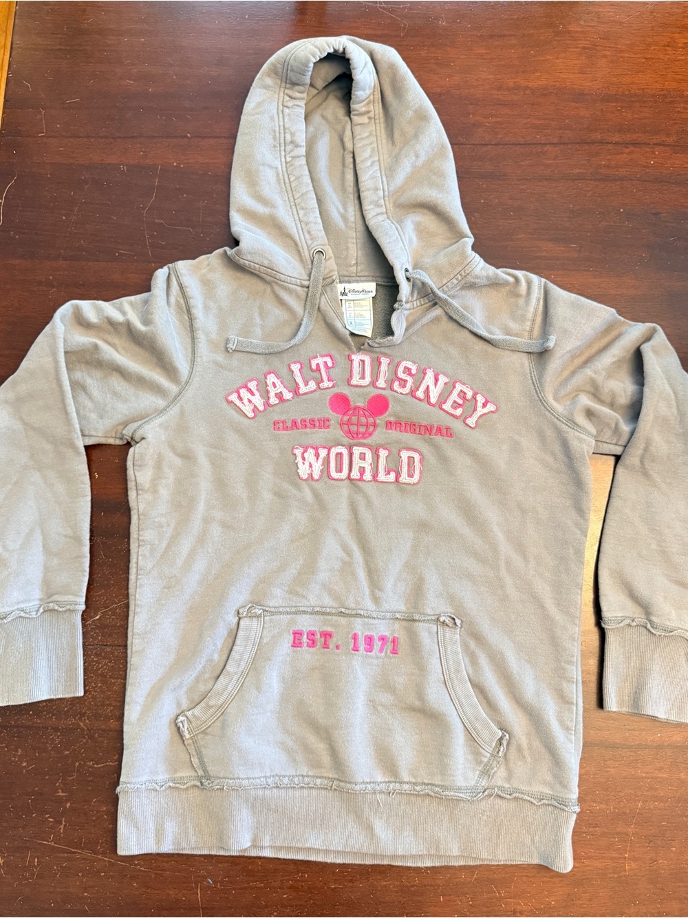 Women’s Walt Disney World Dark Gray Embroidered Hoodie - Large - Like New